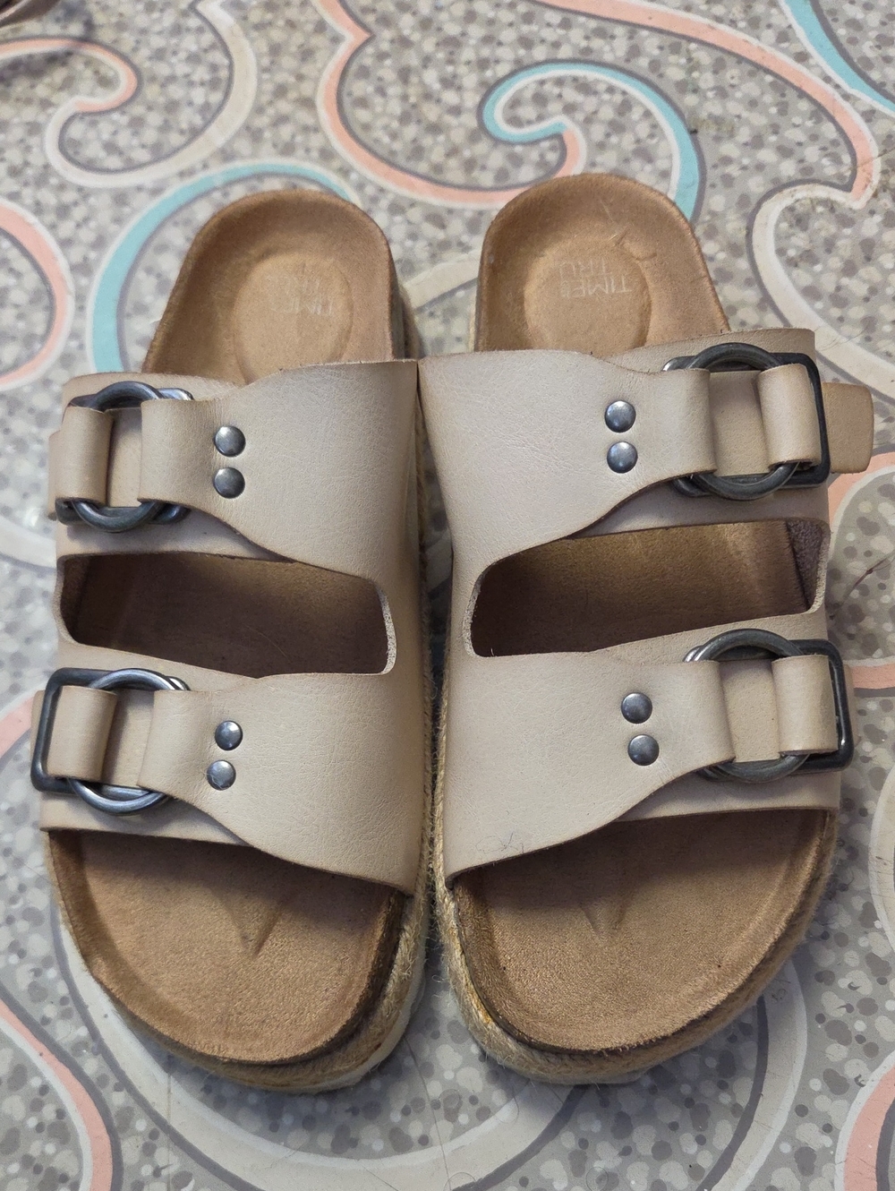 Neutral Beige Double-Buckle Slide Sandals - Women's Comfort Footwear